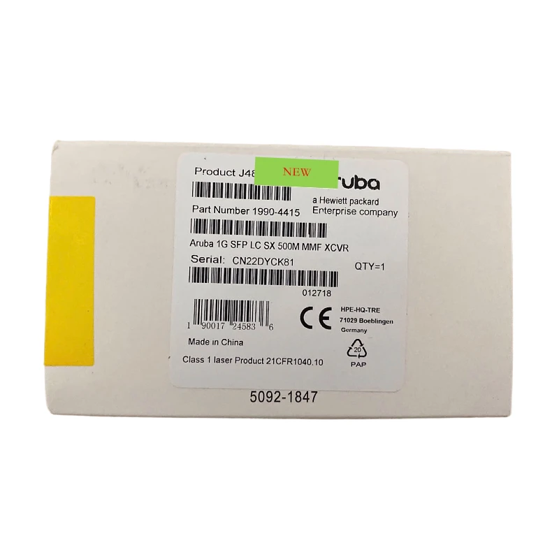 

100% оригинальный модуль трансивера J8177B 1000BASE-T SFP из меди RJ-45 100m для серии переключателей HPE