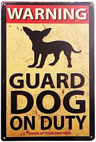 Настенный декор Предупреждающая собака на металлическом знаке ретро-безопасная