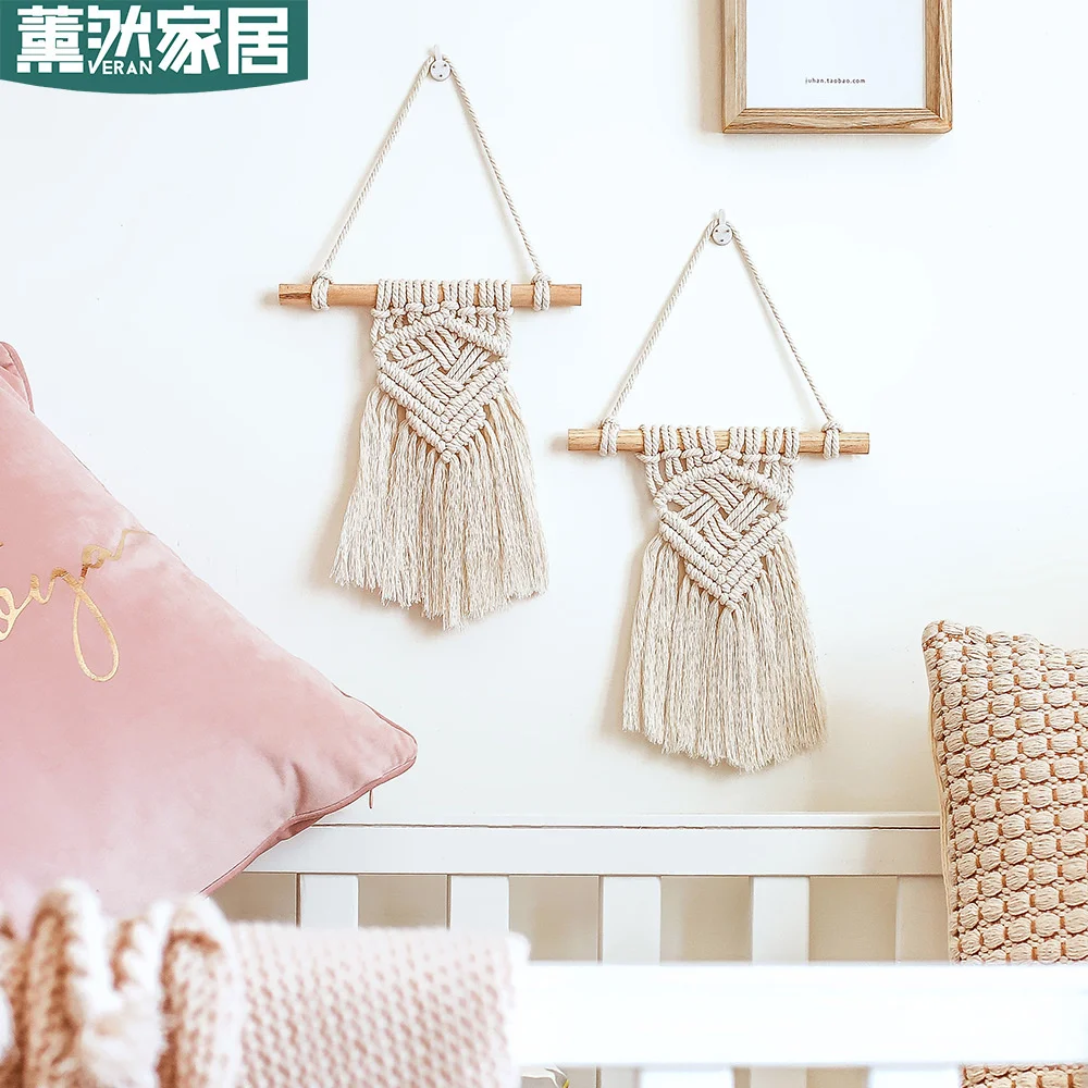 

Nordic simple cotton rope woven tapestry decorative wall pendant home wall hanging accessories gt101