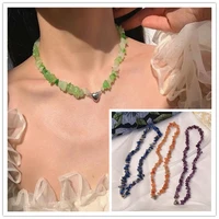 retro crystal stone beaded necklace accessories design collarbone chain necklaces for women