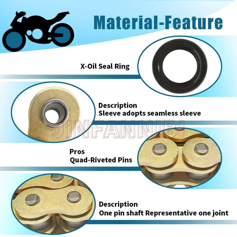 Цепь X-Ring 520, 120 звеньев с Master Link для Honda CB300R CB500F CBR250R CR125R (art.: 3920c75decbe6) - 3920c75decbe6