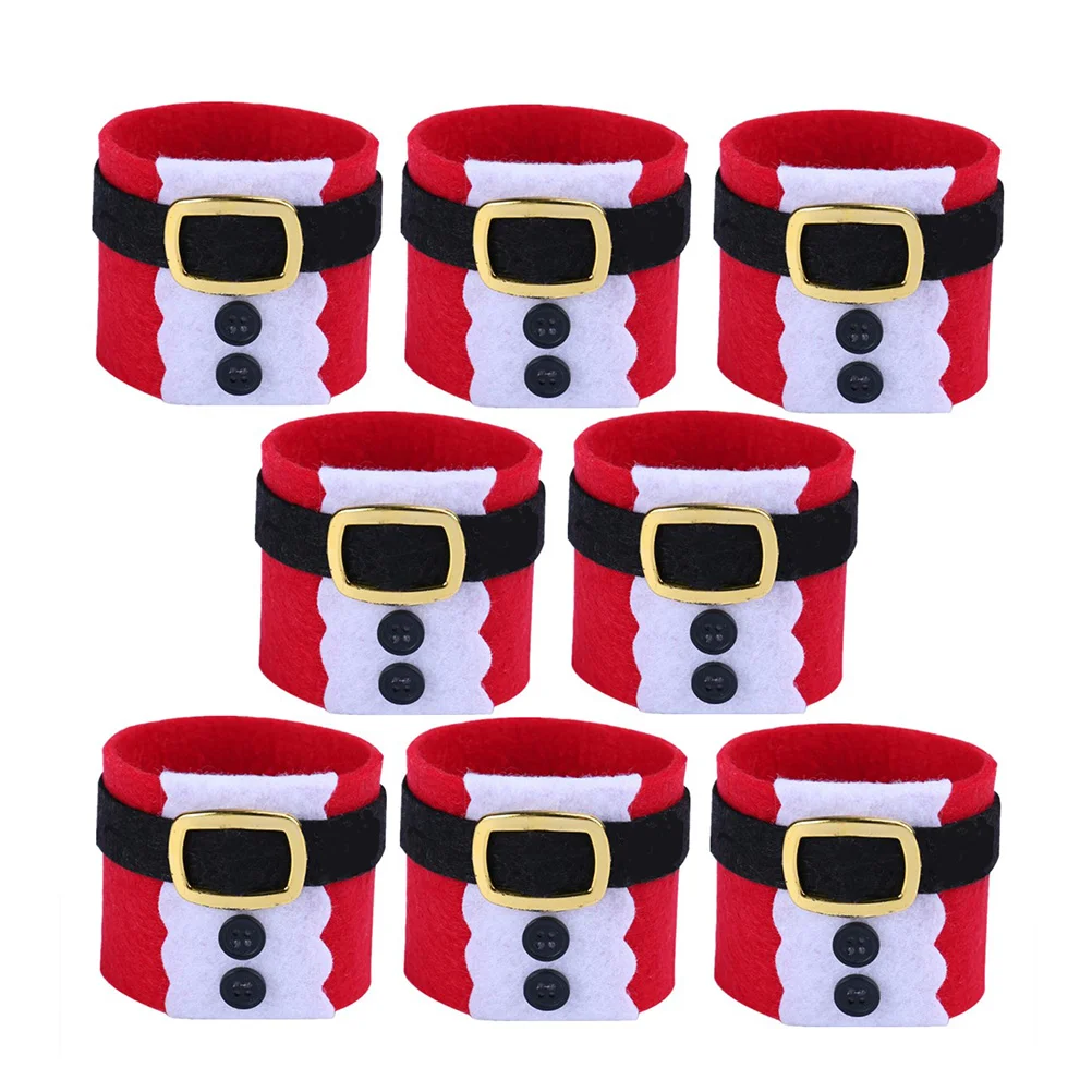 

8pcs Napkin Ring Christmas Paper Napkin Ring Vintage Napkin Rings Christmas Dinner Decorations Santa Claus Napkin Rings