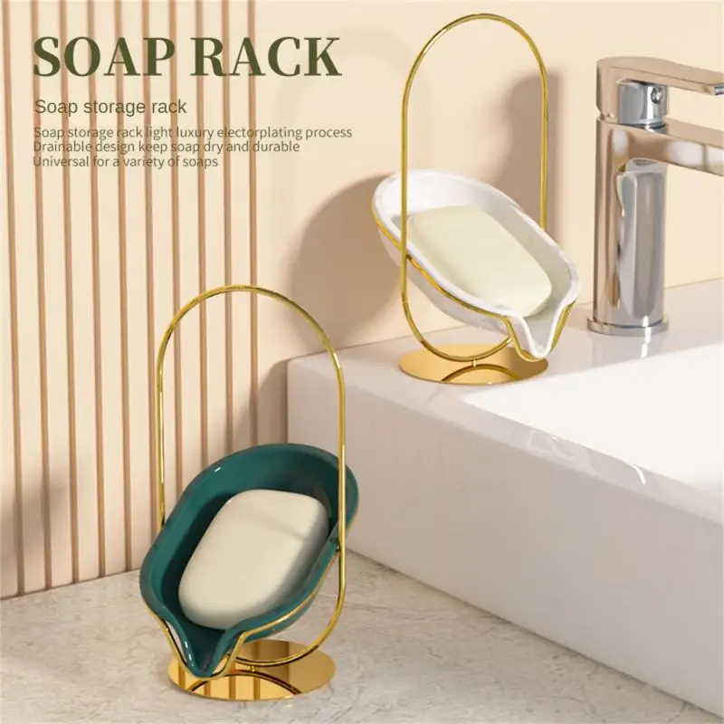 

Мыльница из нержавеющей стали, керамическая ручка для мыла, дизайн слива, без накопления воды, стеллаж для хранения, открытый доступ