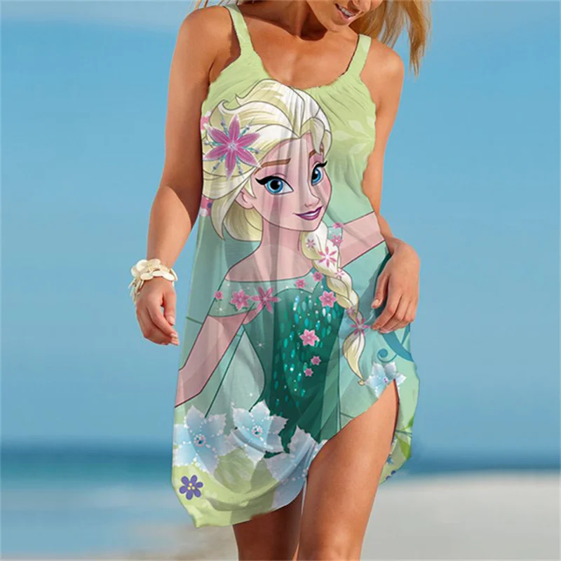 

Женское винтажное платье-миди без рукавов, с круглым вырезом