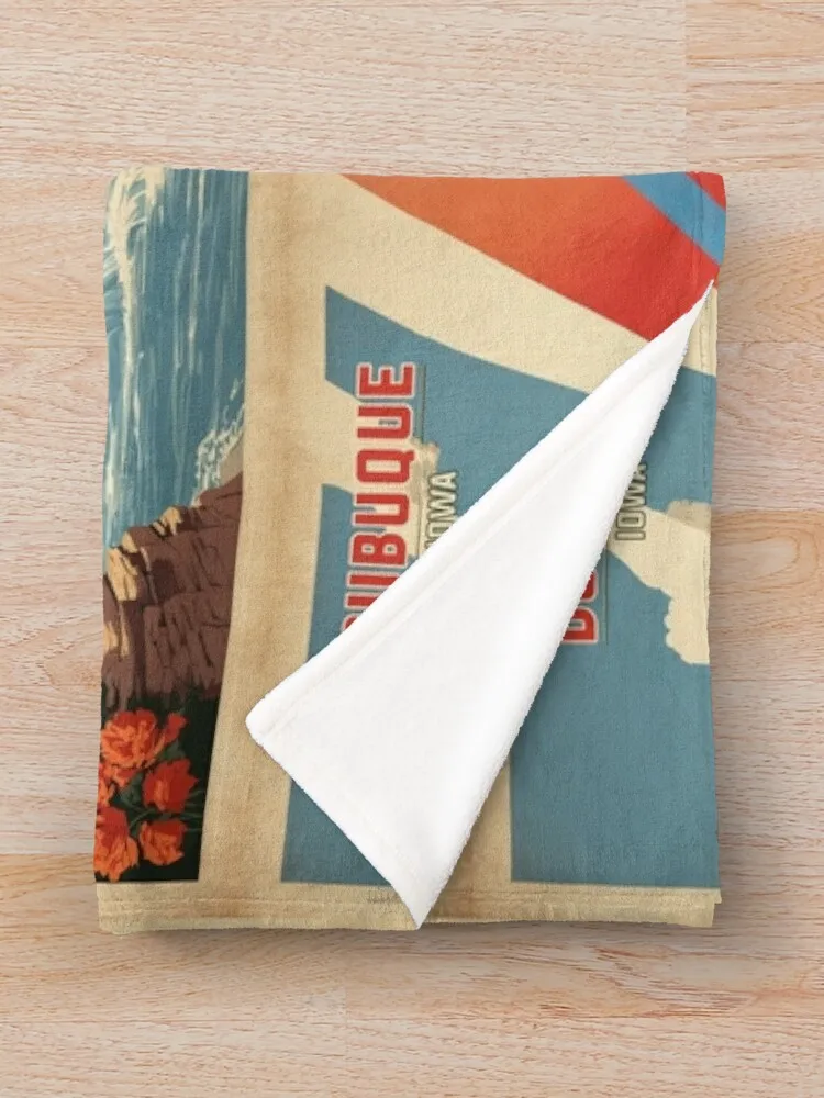 Dubuque Iowa США винтажное туристическое одеяло декоративное индивидуальное