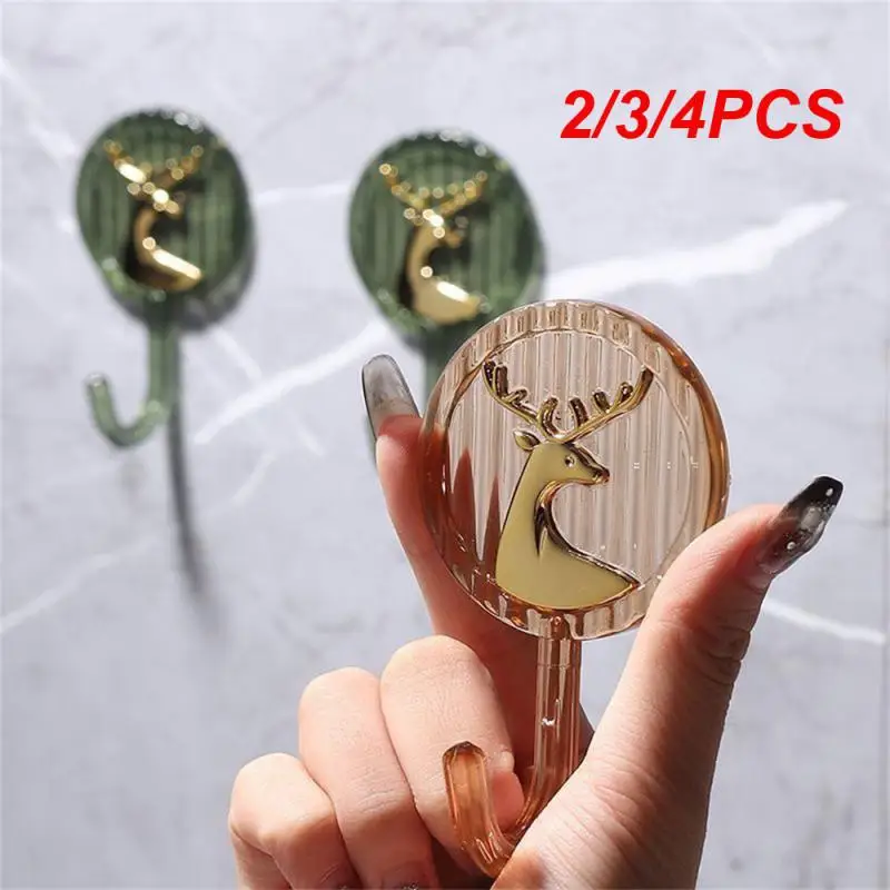 

2/3/4PCS Clothes Hook Non-perforated Bathroom Toilet Kitchen Foldable Strong Adhesive Bathroom Storage Accessories Wall Hook