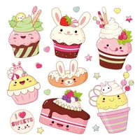 iron on pattern ice cream rabbit heat tranfer patches for clothing accessories diy stickers for clothes patch free shipping