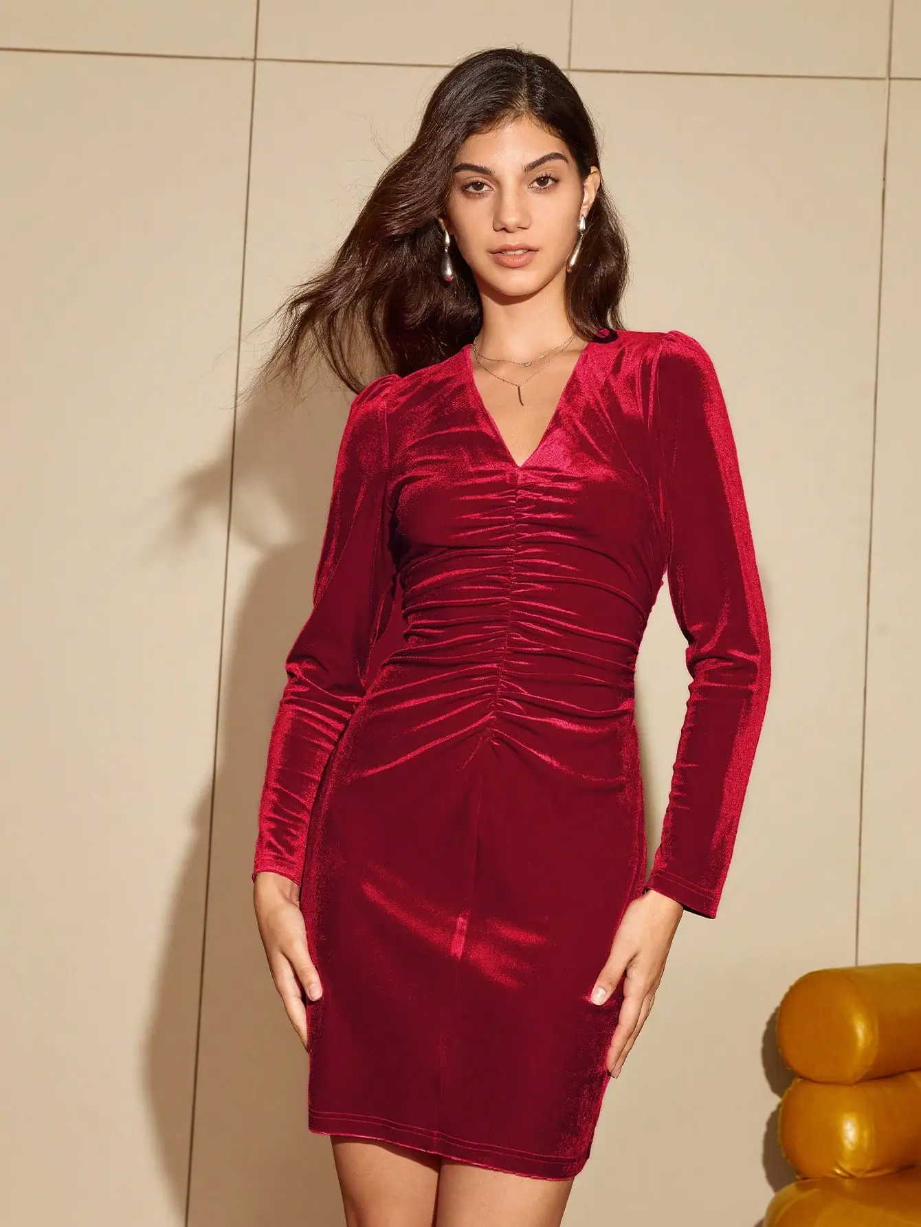 AEL Lady осенне-зимнее дизайнерское Плиссированное зрелое базовое платье с