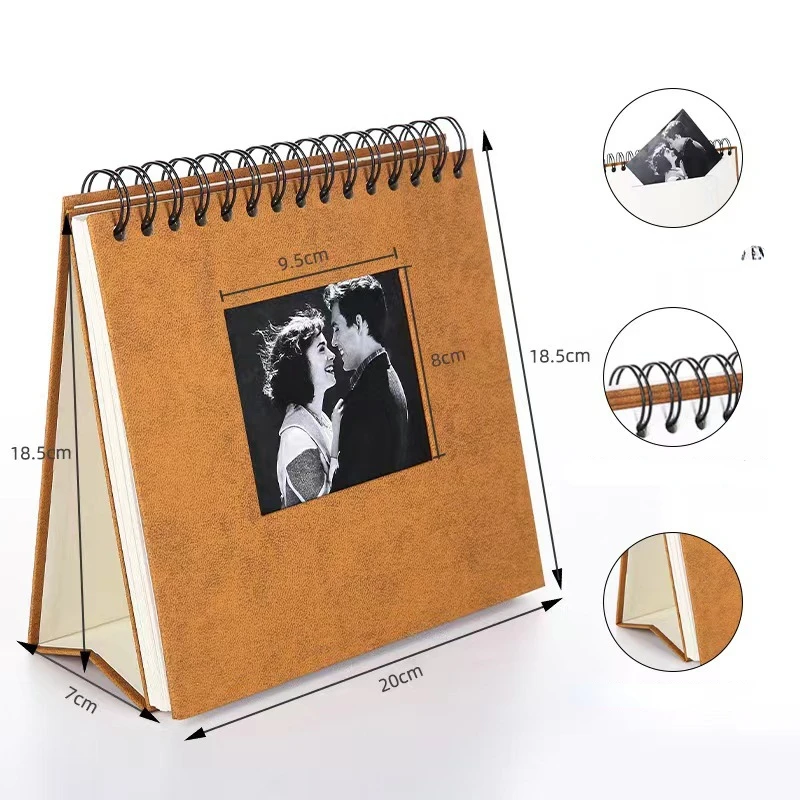 

Creative Retro Self-adhesive Laminating Album Calendar DIY Baby Loose-leaf Photo Book Happy Memories Records