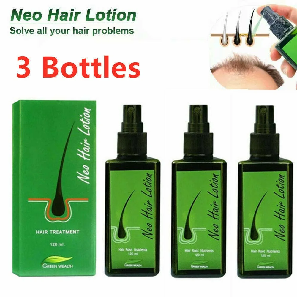 

3PCS Neo Hair Lotion Anti-Loss Growth Thinning Treatment Product Root Nutrients Natural Thailand Hair Regrowth Care Oil 120ml