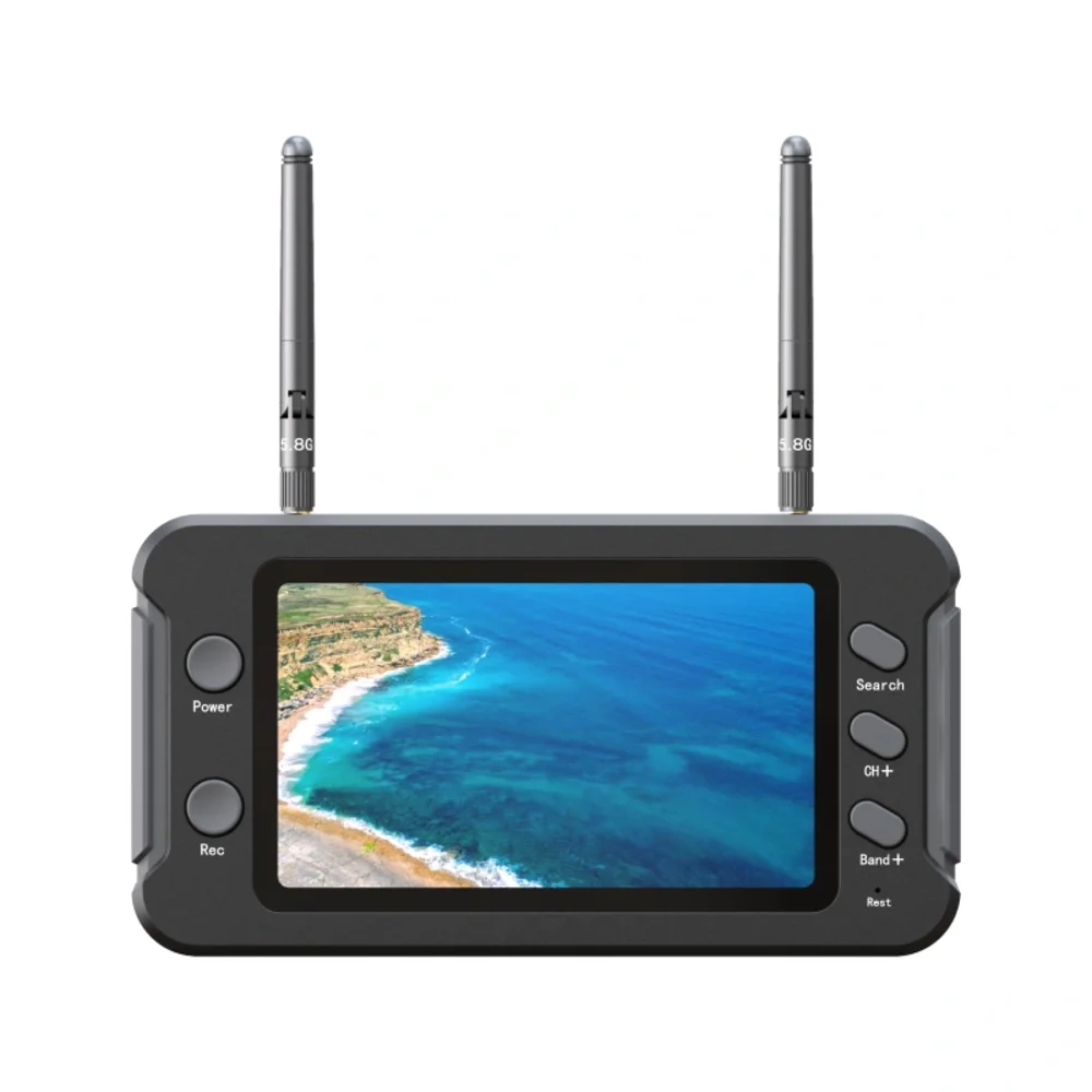 Фото 4,3-дюймовый 5,8-G FPV-монитор с DVR 40CH 800x480 IPS HD-экран 16:9 NTSC/PAL Автоматический поиск видеозапись 1200 мАч для RC FPV Drone №1