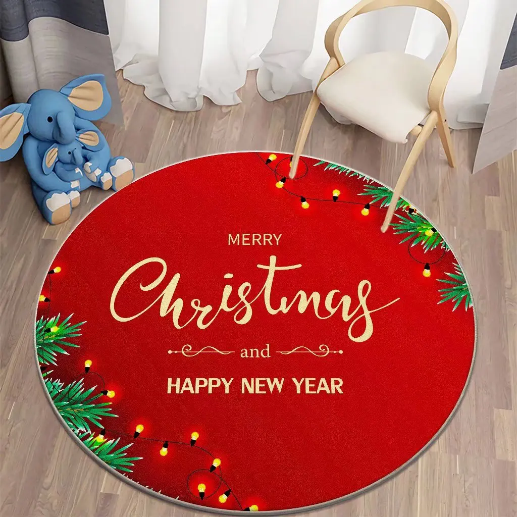 

Круглый коврик с изображением Санта-Клауса, снеговика, Детский напольный коврик для йоги, медитации, украшение для рождественской вечеринки, ковры для гостиной, спальни