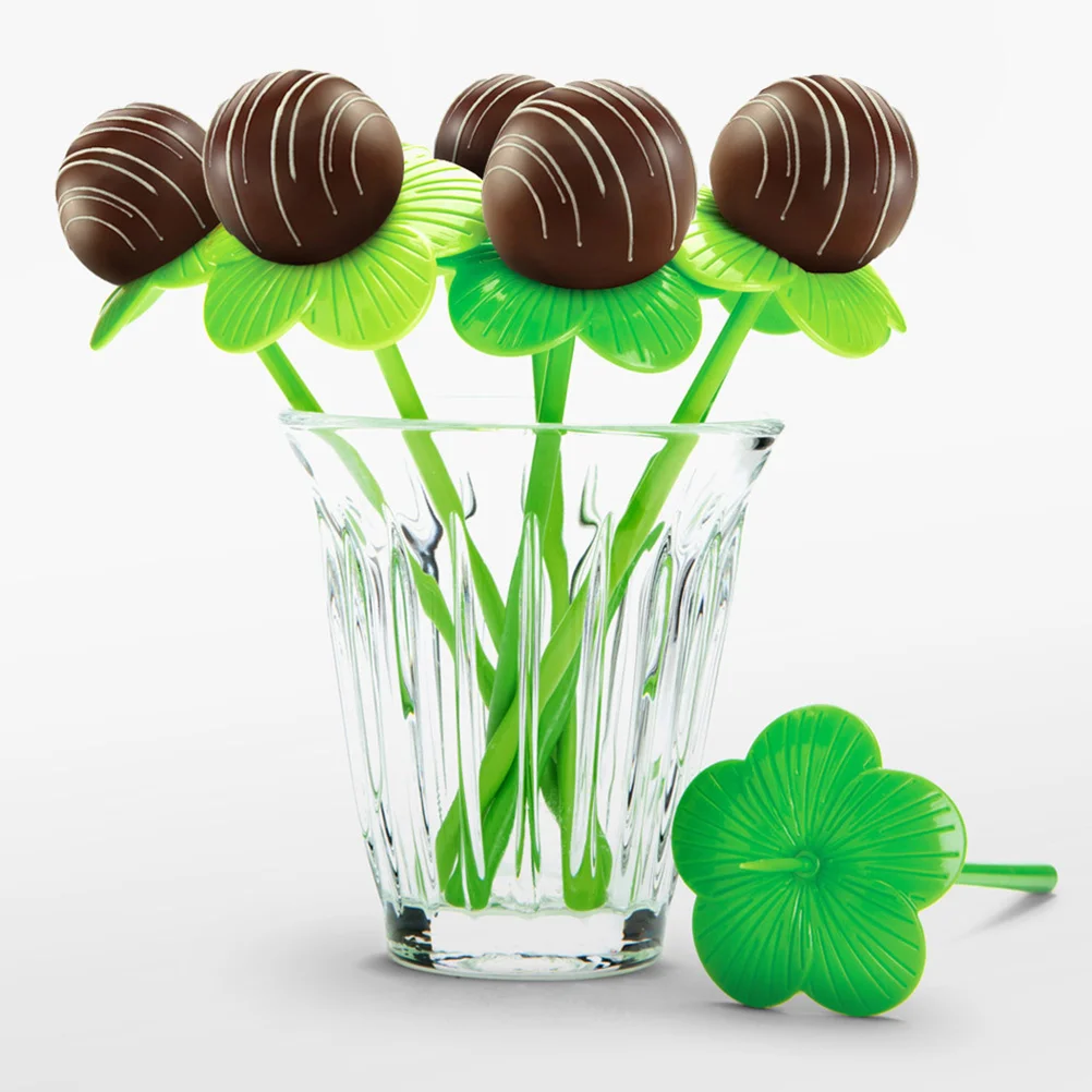 

10 pcs Flower Picks Fruit Skewers Plastic Fruit Fork