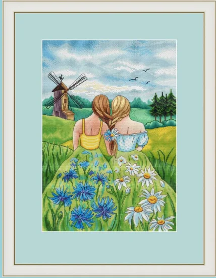 

Chamomile Girls 35-46 Embroidery DIY 14CT Unprinted Arts Cross stitch kits Set Cross-Stitching Home Decor