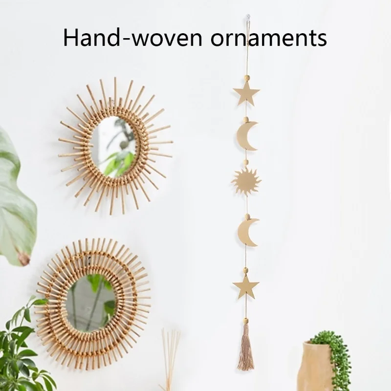 

Moon Phase Wall Hanging Garland Star Pendant Boho Home Decoration Art Ornaments