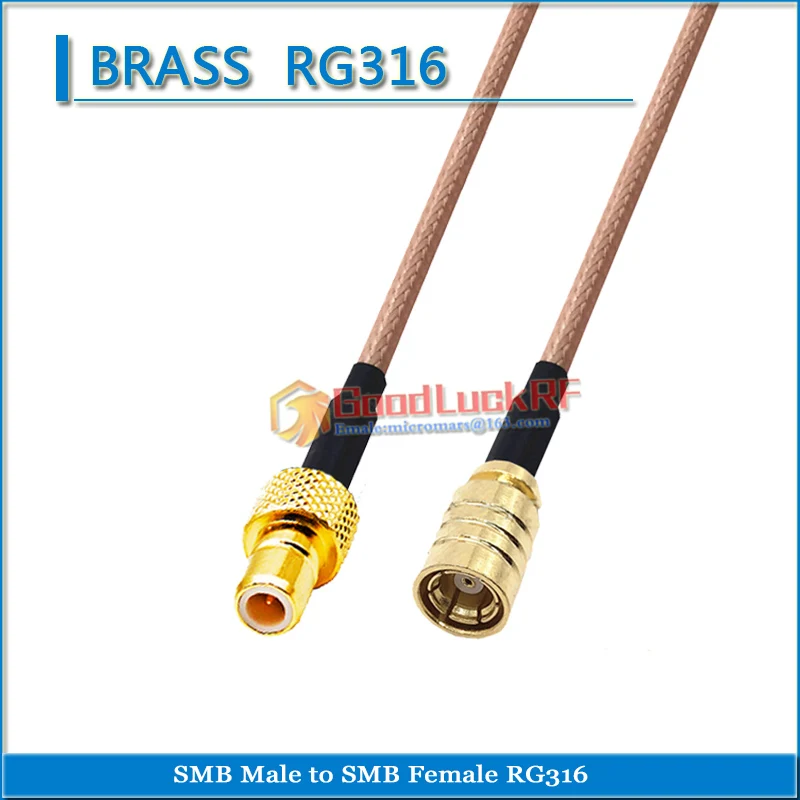 SMB Male to SMB Female Прямоугольный 90 градусов 50 Ом Медная перемычка с косичкой RG316 Удлинительный кабель Адаптер радиочастотного разъема с низкими потерями