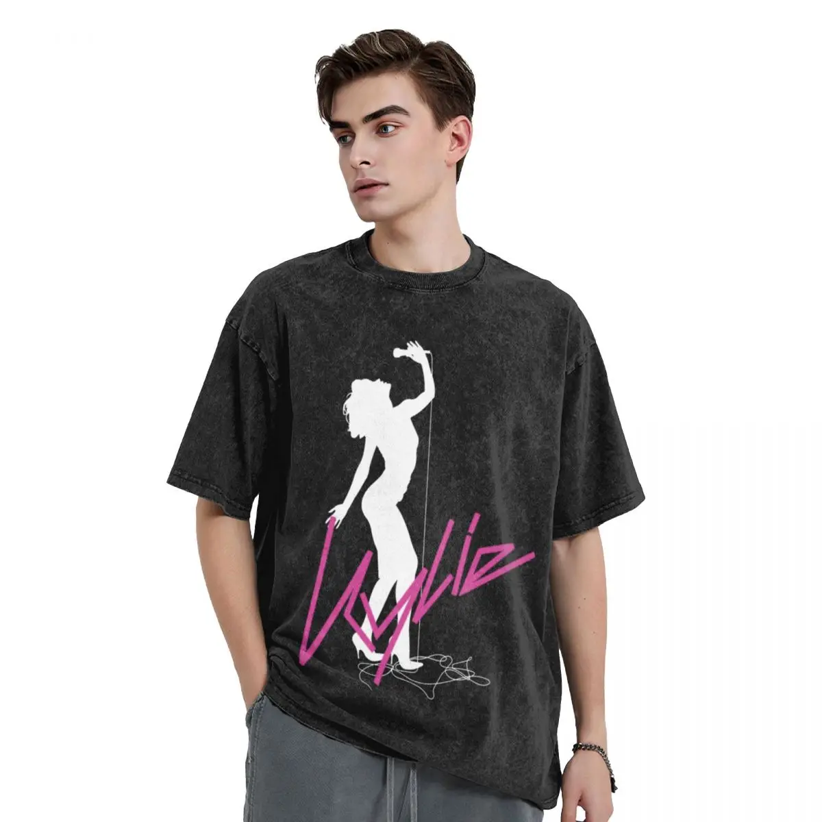 Мужская Повседневная футболка Kylie Minogue белая с логотипом на 20-летие