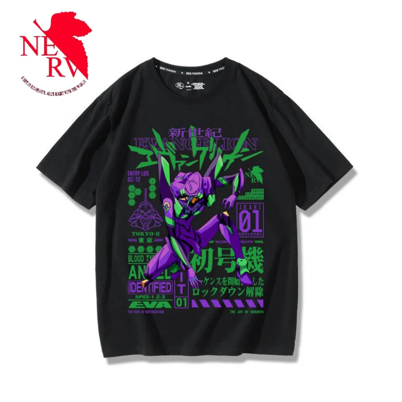 Neon Genesis Evangelion Joint T-shirt Short Sleeve New Evangelion No. 1 Machine Loose Anime Peripheral Creative Couple T-Shirt