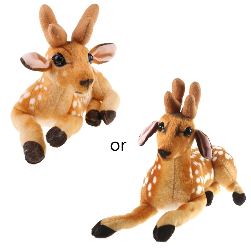 

Sika Deer Plush Doll Realistic Stuffed Animals Home Furnishings Toy Gift Cushion