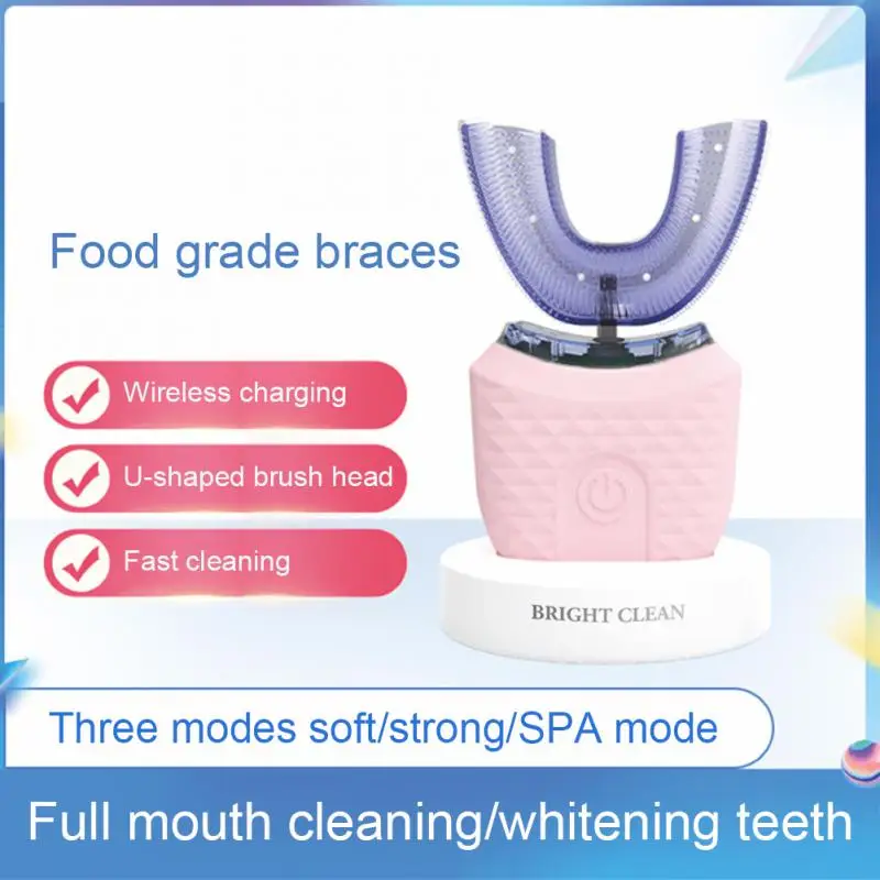 

Зубная щетка для взрослых, U-образный Электрический ультразвуковой прибор для ухода за полостью рта, мягкие волосы, для мужчин и женщин