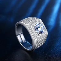 hoyon natural aaa 1 carat diamond style gemstone s925 silver color ring for men anillos de bizuteria wedding ring jewelry gift