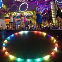 led detachable 8 sections shining pe material glow sport hoop multicolor hoop kids adult loose weight toy