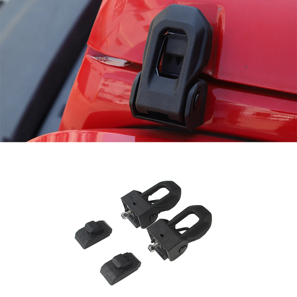

Car Hood Catch Latches Kit Decoration Cover for Jeep Wrangler JK JKU 2007-2017 External Accessories Black ABS Stainless Steel