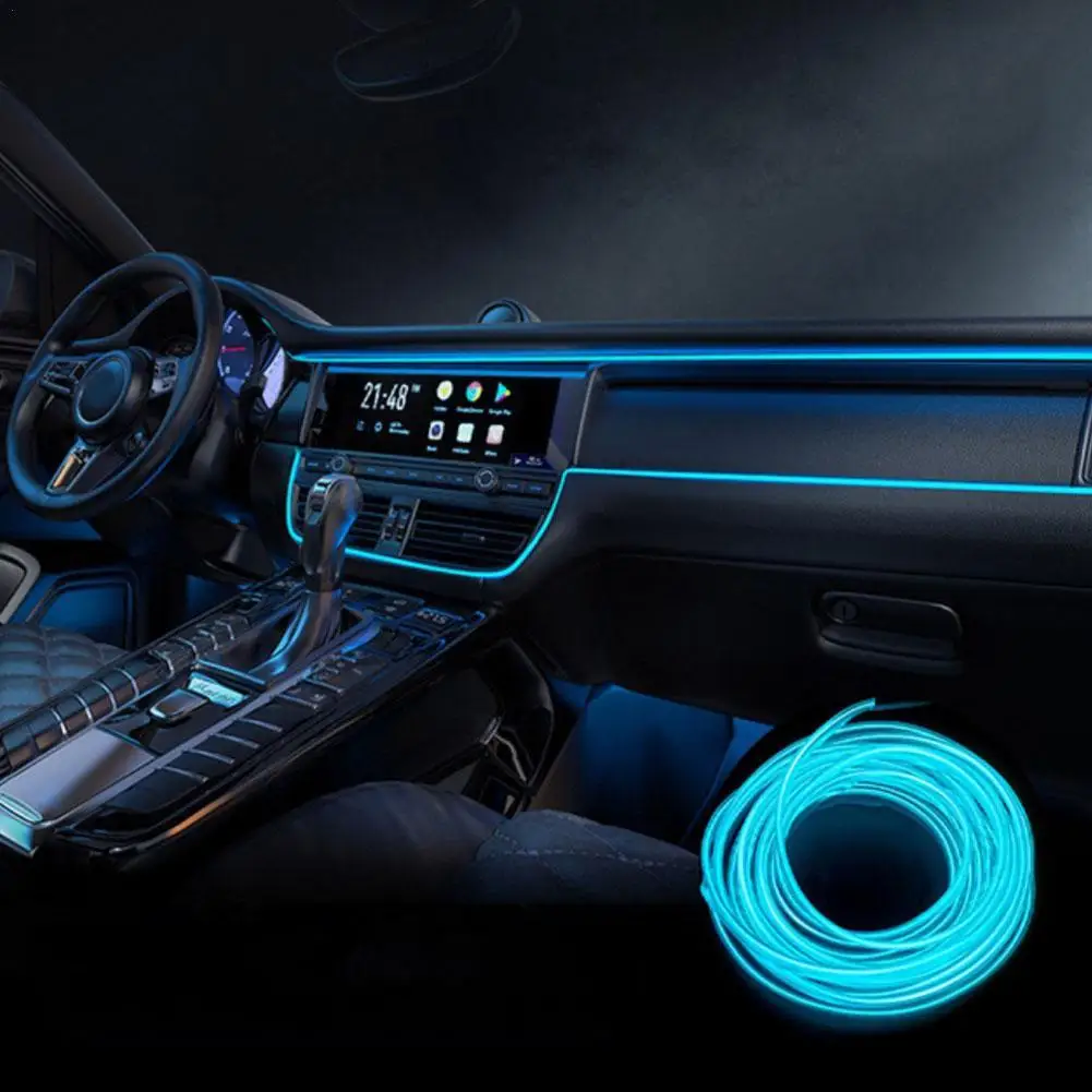 

Светодиодная лента для салона автомобиля, декоративная неоновая лампа с USB-приводом