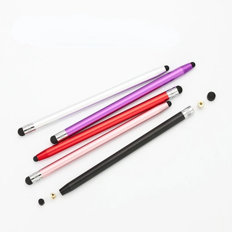 

Universal Pencil Double Dual Silicon Head Touch Capacitive Screen Stylus Caneta Capacitiva Pen For Ipad Tablet Smartphone