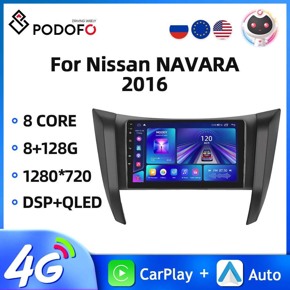 

Автомагнитола Podofo для Nissan NAVARA, мультимедийный видеоплеер на Android, 9 дюймов, GPS, Bluetooth, 4G, 8 ядер, Wi-Fi
