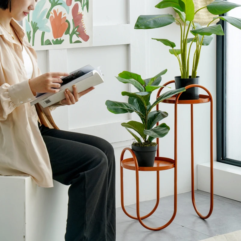 

Modern Minimalist Wrought Iron Floor-standing Flower Stand Living Room Green Plant Flowerpot Stand Balcony Decorative Plant Rack