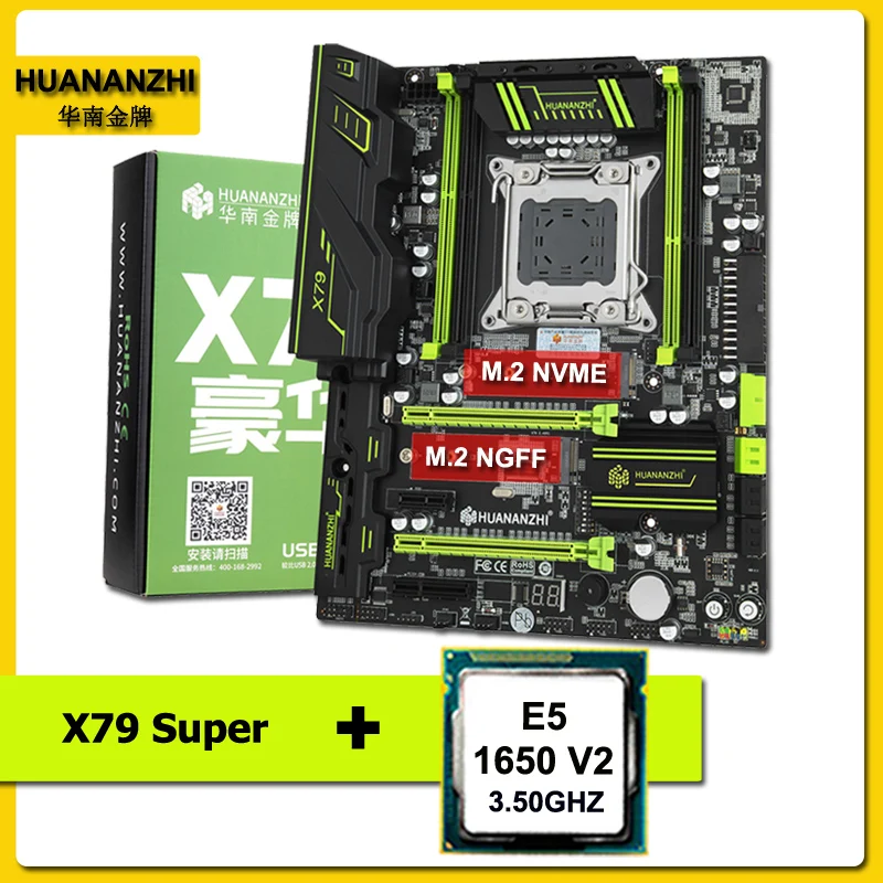 

HUANANZHI X79 Super Motherboard CPU Combo Hi-Speed M.2 Slots Xeon E5 1650 V2 3.5GHz DIY Computer Hardware 2 Years Warranty