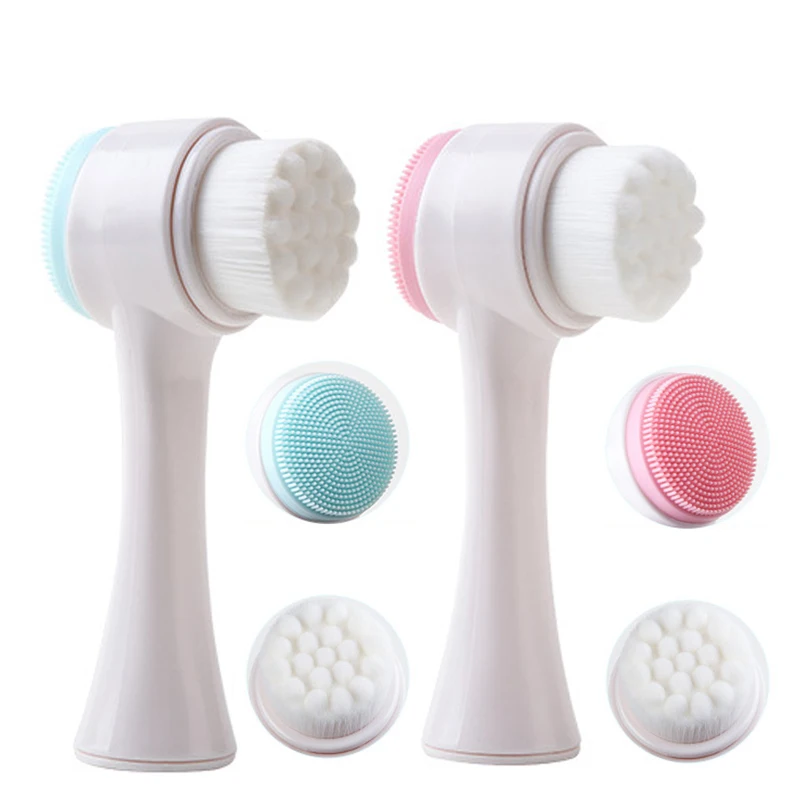 

1PC Double-Sided Silica Gel Cleansing Brush Pore Cleaner Exfoliator Face Scrub Brush Facial Massage Skin Care Tool Do Wholesale