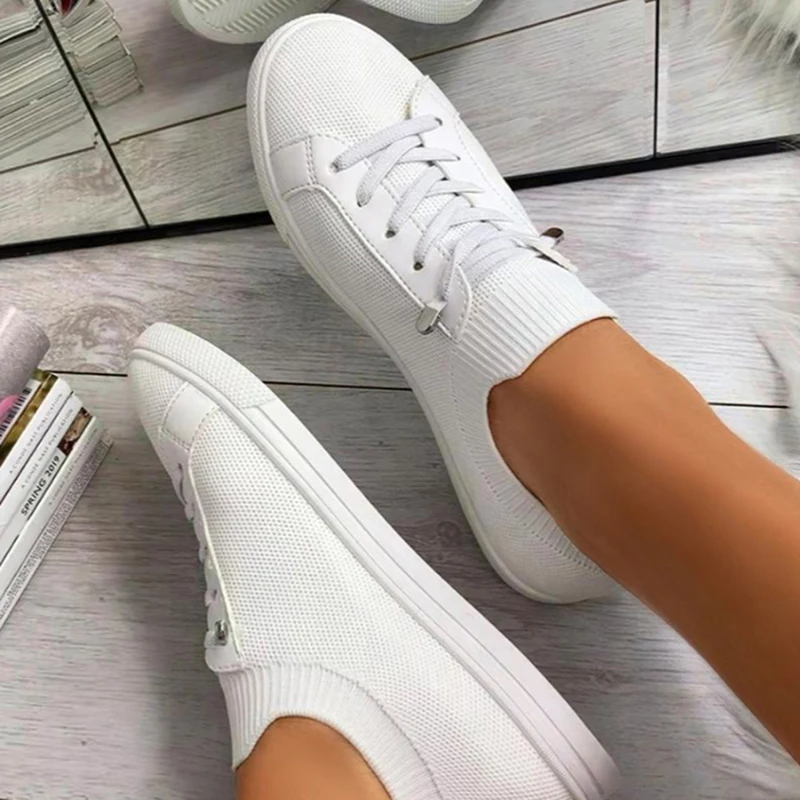 

Flat White Shoes Female Lace Up Student Casual Shoes Sports Shoes Four Seasons Single Shoes Shose Women 2022 Spring And Autumn