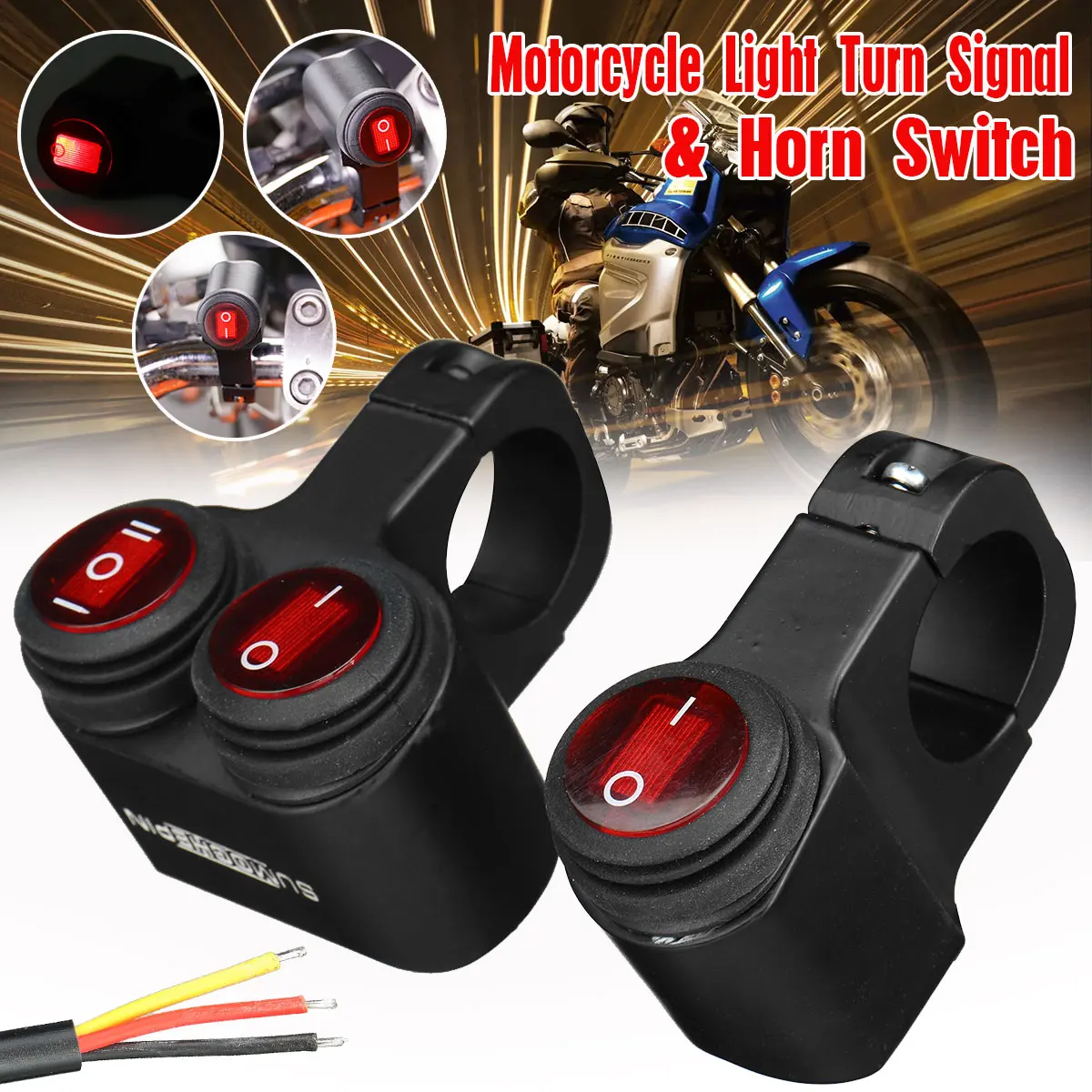 

Electric Motorcycle Switch Combination Handlebar Switch Multifunctional 3 Wire Steering Headlamp Double Flasher Horn Switch