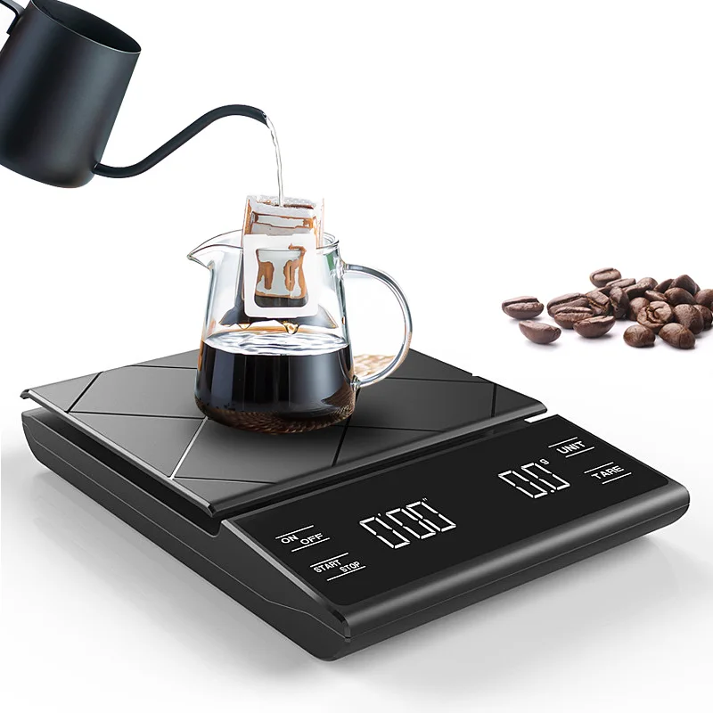

2022 оригинальные бытовые электронные весы для кофе с таймером и ЖК-дисплеем, 3 кг/0,1 г, портативные цифровые кухонные весы, высокоточные весы