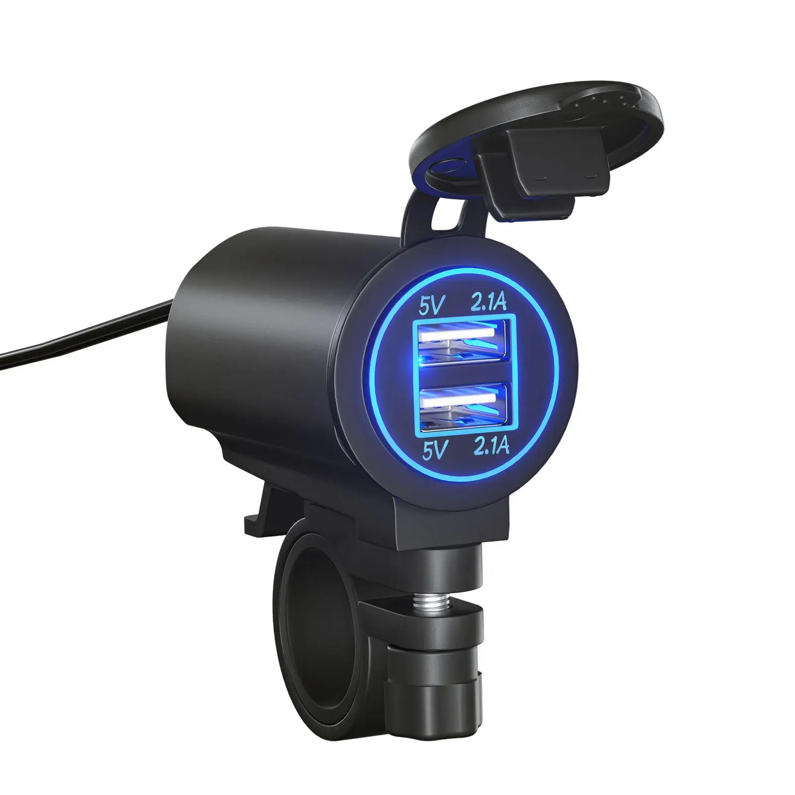 

Dual USB Car Charger 4.2A Outlet Multiple Protection 12V/24V Charging Power Socket for Motorcycle Boat Marine Automotive RV