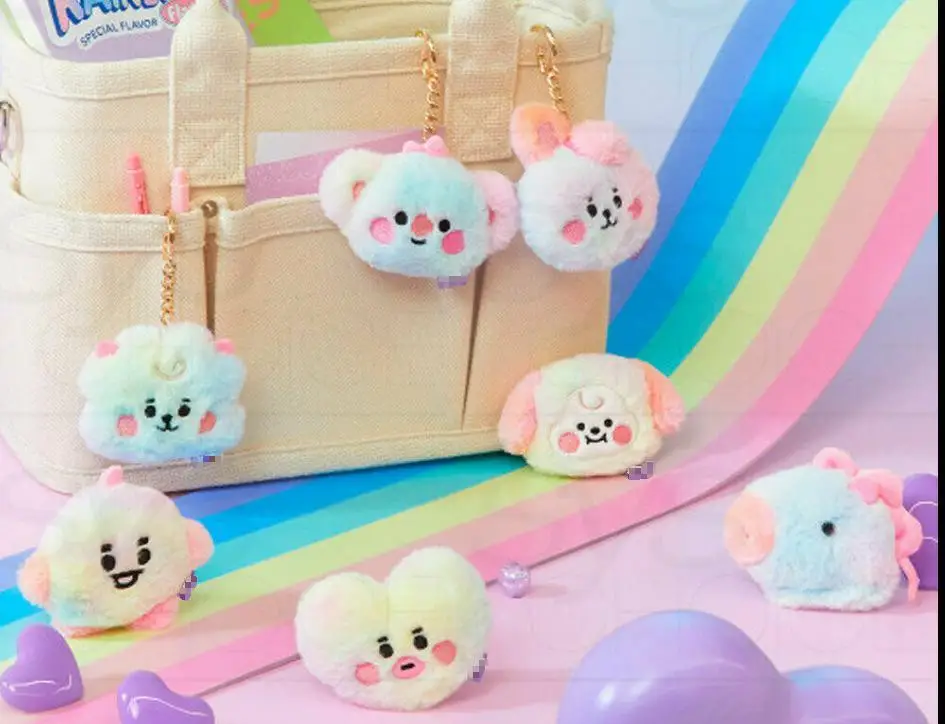 

KPOP men's group cartoon marshmallow plush doll keychain pendant Kawaii backpack decoration accessories birthday gift koala love