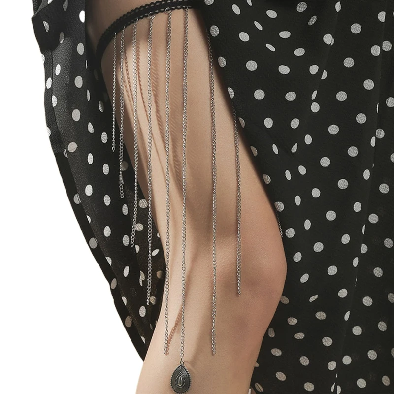 

Женская цепочка для ног в стиле панк, ремень для ног, Женская цепочка для тела серебристого цвета