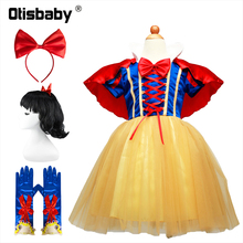 Otisbaby 4 capas blancanieves cosplay vestidos para las niñas partido de la princesa vestido de los...