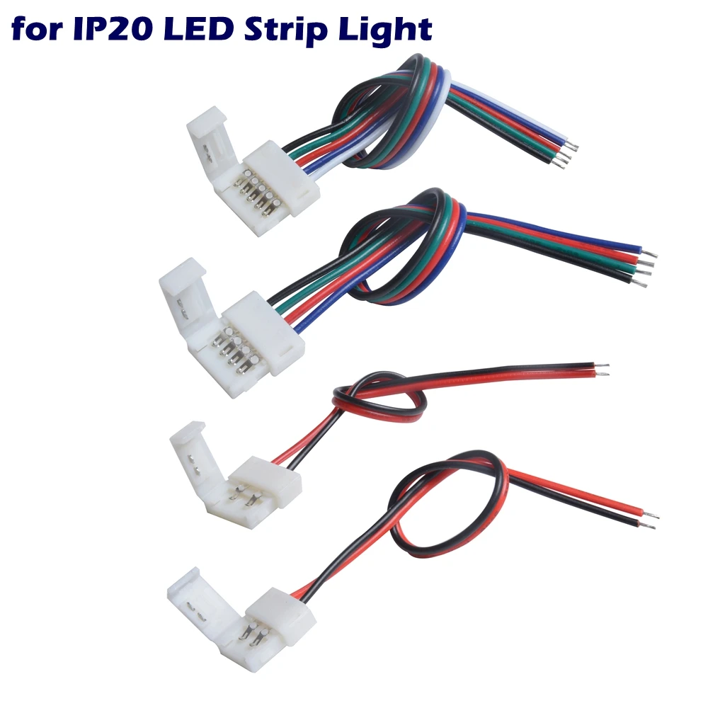 

5pcs 2/4/5 Pin LED Strip Light Connector for 8mm 10mm 12mm 3528 5050 5630 RGB RGBW LED Tape Light to Wire Joint Welding-Free