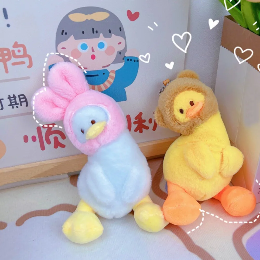 

Net Red Funny Keychain Crooked Head Duck Plush Toy Key Chain Cute Duck Bag Pendant Hanging Keyring For Women Birthday Gift