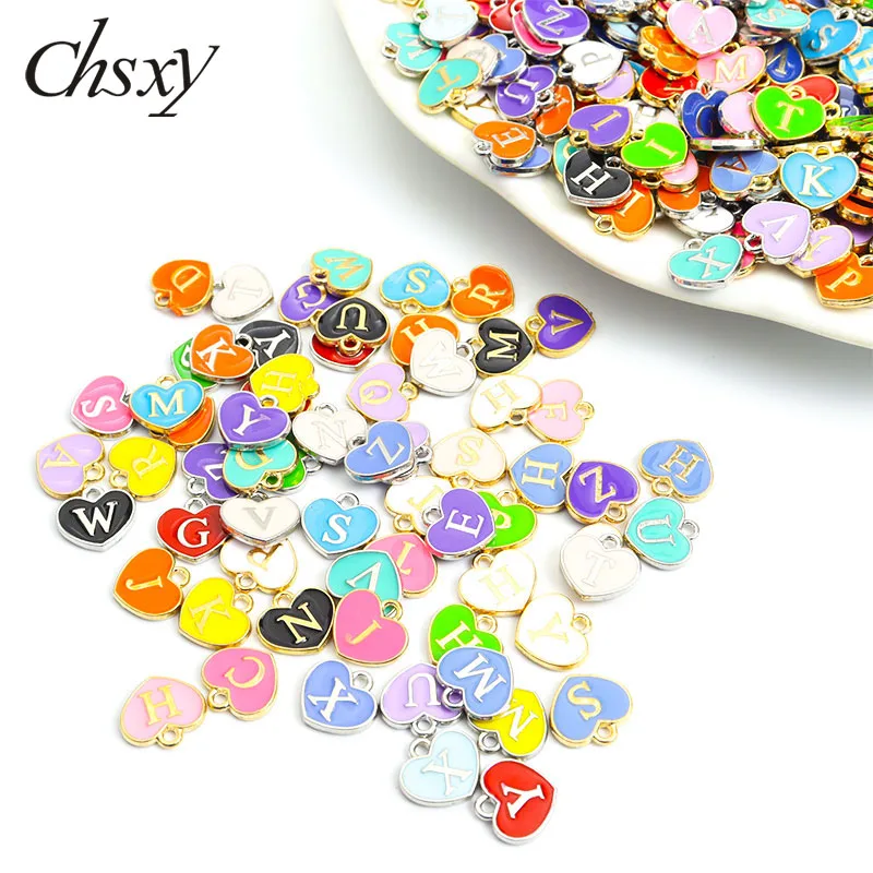 

15pcs 11.4*11.9MM Heart Letters Enamel Charm For Jewelry Making Pendants Necklaces Cute Earrings DIY Accessories Gifts Wholesale