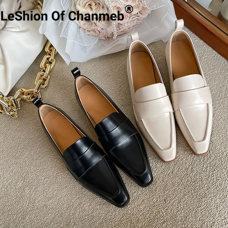 

LeShion Of Chanmeb Women's Genuine Leather Loafers Slip-ons Flats Comfortable Shoes Neutral Casual For Woman Spring Autumn 2023