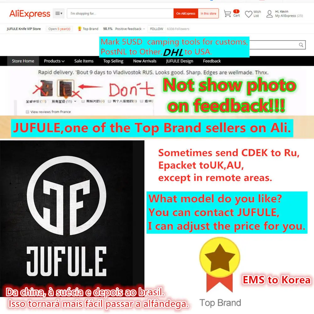 JUFULE 2022 Claymore 9070BK 9070 D2 рукоятка с лезвием Grivory для кемпинга охоты рыбалки выживания