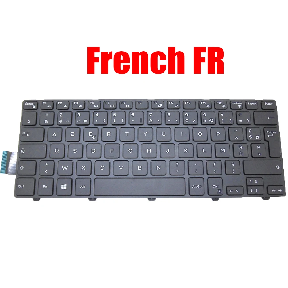 

French FR Laptop Keyboard For DELL For Inspiron 14 3441 3442 3443 3451 3452 3458 3459 3462 3465 3467 3468 3473 3476 Black New