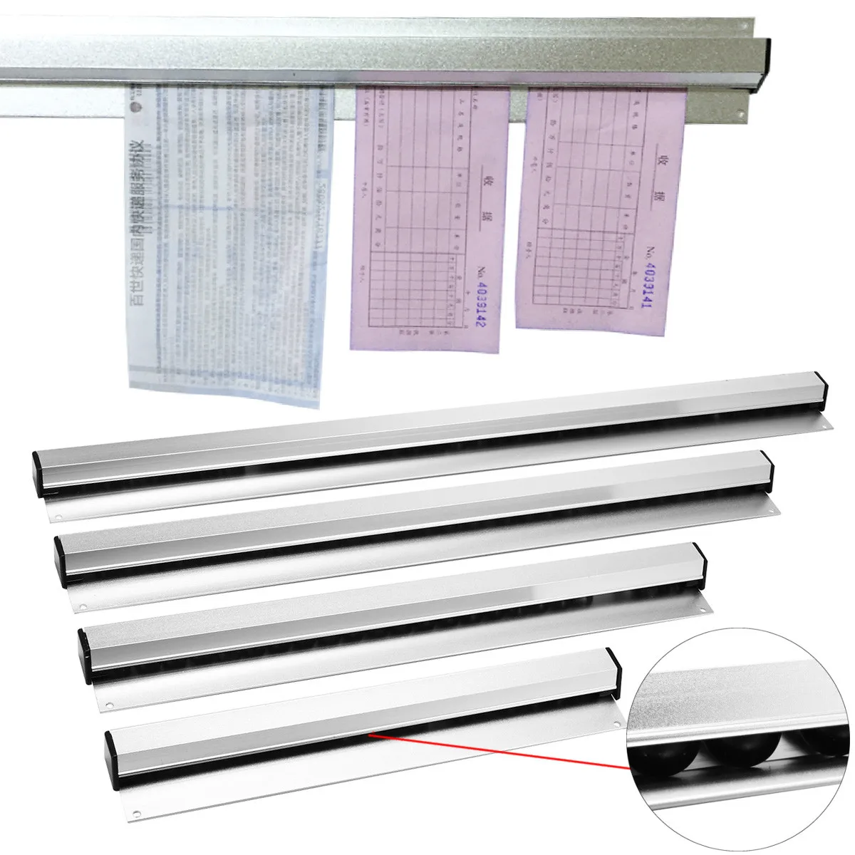 

30-50cm Alloy Kitchen Organizer Ticket Paper Tab Clip Order Bill Receipt Hanging Rack Bar Invoice Document Holder Tools Storage