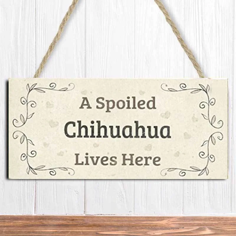 Деревянное украшение для дома испорченный Чихуахуа |