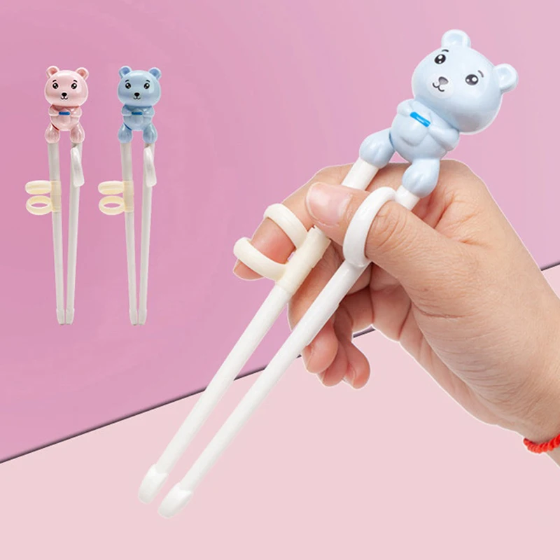 

1 Pair Cute Bear Learning Training Chopsticks For Kids Children Chopstick Helper Baby Cutlery Accessories