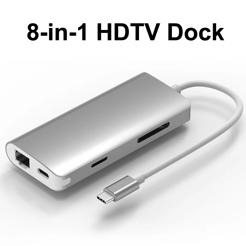 

USB 3.1 Type C док-станция к HDMI-совместимый HD 4K адаптер TF SD кардридер USB 3,0 Rj45 кабель для MacBook Pro Air ноутбук ПК к телевизору